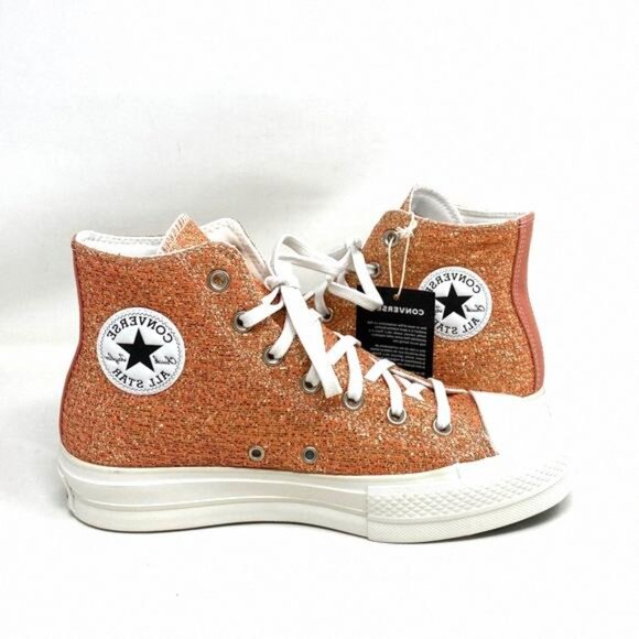 Converse CTAS Lift Platform High Top Gold Women 570984C Sneakers Size Canvas - Picture 3 of 10